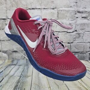 Nike Metcon 4 Training Shoes Womens 10 Burgundy Silver Blue Athletic Crossfit